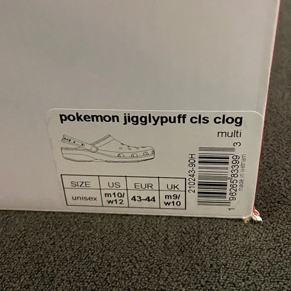 Crocs Pokemon Jigglypuff Clog Men 10 Pink Marble Classic Clog Jibbitz 210243-90H